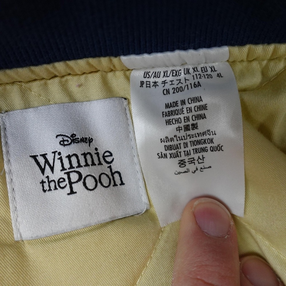 Vintage Disney Winnie The Pooh Varsity Jacket Mens XL Blue 100 Acre Hunny - Picture 6 of 12